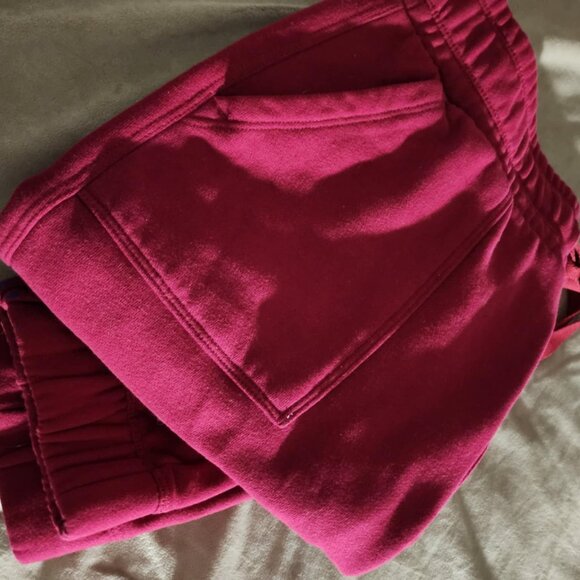 Comfy Maroon Joggers with Front and Cargo Pockets - Picture 2 of 10